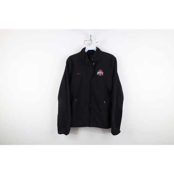 Vtg Nike Womens M Travis Scott Mini Swoosh Ohio State University Fleece Jacket - Picture 1 of 16